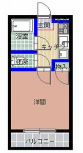 1K賃貸アパート、コーポナカムラの間取図